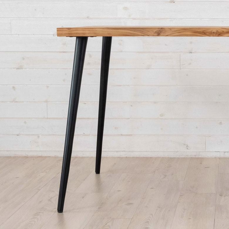 ダイニングテーブル リビングテーブル 4人掛け アイアン脚 テーブル チーク 無垢材 カフェ風 ヴィンテージ風 リサイクル 古材 リゾート 北欧 おしゃれ 13926 | ブランド登録なし | 11