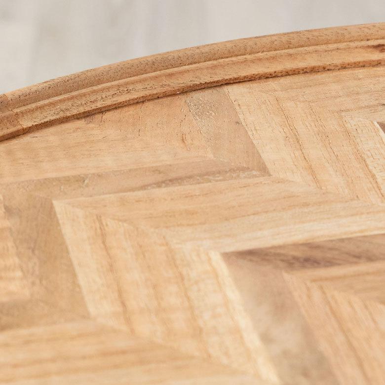 ローテーブル ラウンド 円 丸  コーヒーテーブル 直径約60cm ヘリンボーン ヴィンテージ風 無垢 シンプル 北欧 13929 | ブランド登録なし | 12