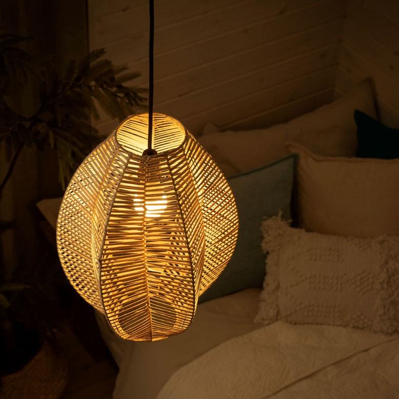 照明 ペンダント ライト ランプ シェード ラタン 籐 吊り下げ 照明 21.5cm おしゃれ LED対応 E26 アジアン 天井 インテリア リゾート 北欧 13933 | ELEMENTS（インテリア） | 18