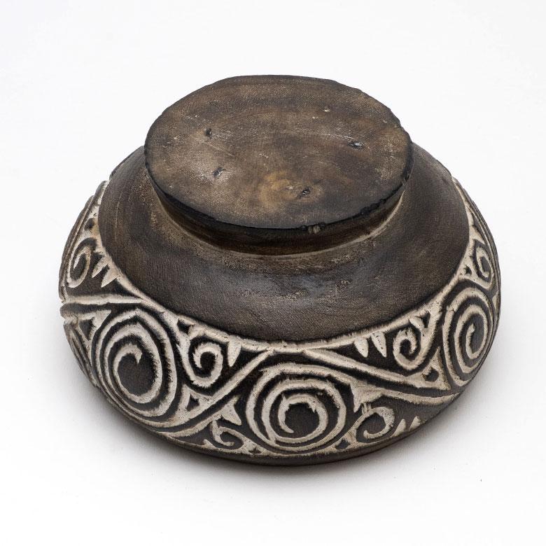 小物入れ デコレーション ポット 木製 ウッド スンバ ハンドメイド オブジェ 木彫り 彫刻 カービング 収納 雑貨入れ ボヘミアン アジアン雑貨 13942 | ブランド登録なし | 16