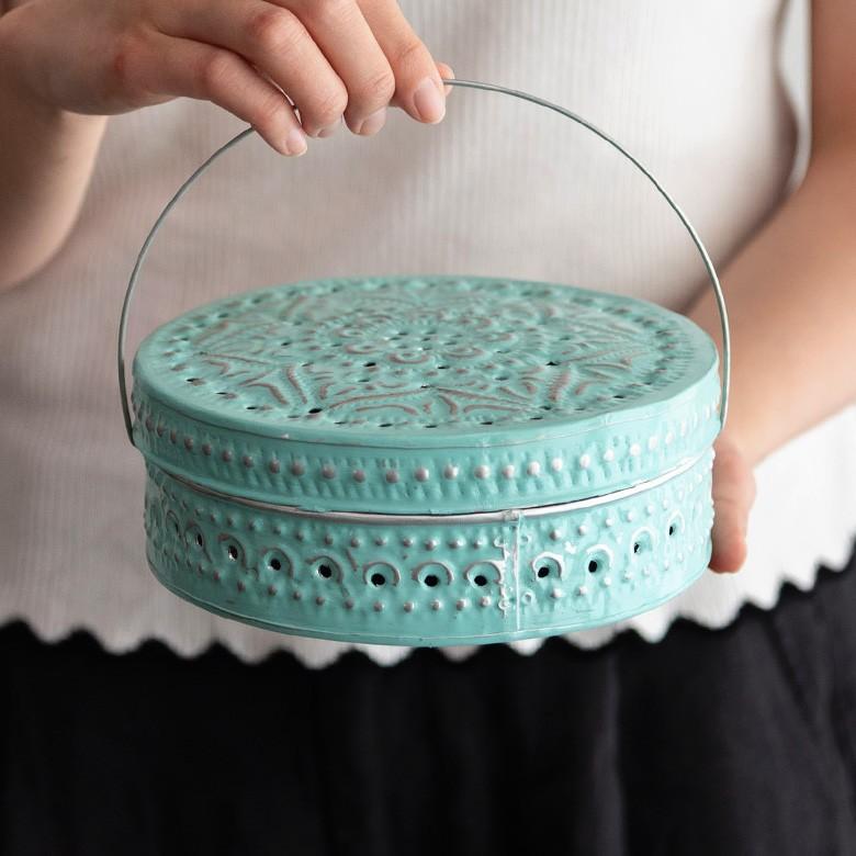 蚊取り線香ホルダー 蚊取り線香立て 蚊取り線香入れ 径約16cm 蚊取り線香 蚊遣り 蚊やり 蓋付き ハンドル付き アルミ製 虫よけ対策 13945 | ブランド登録なし | 03