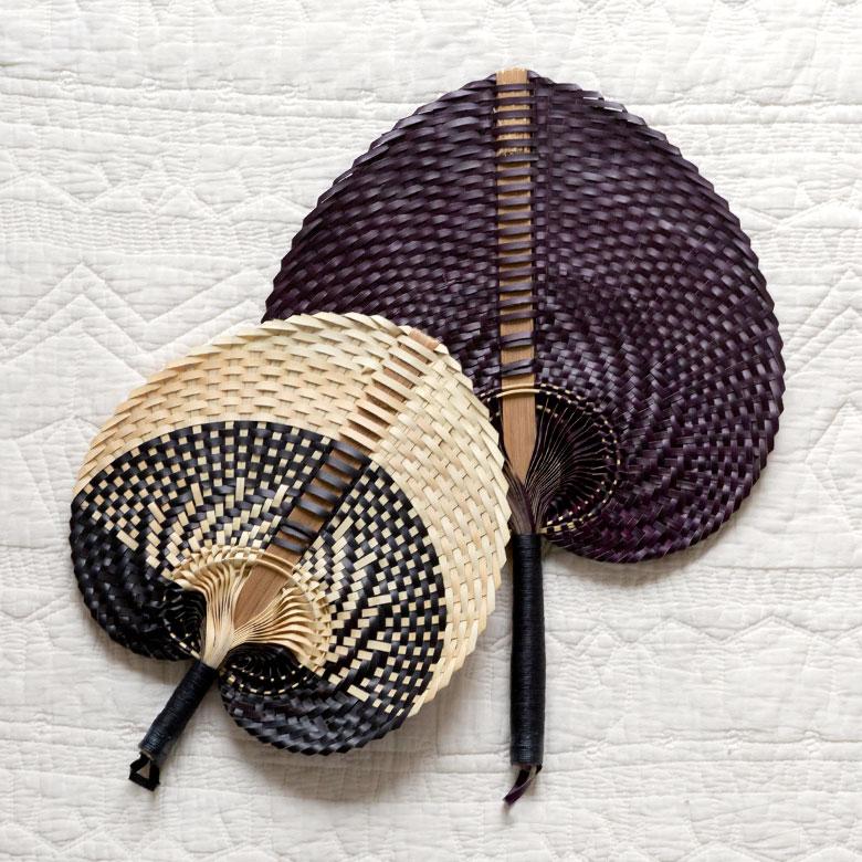 うちわ 団扇 扇子 せんす ロンタル 椰子製 ハンドメイド 約 W32×D2×H35 モダンアジアン ナチュラル ブラウン シンプル 13947 | ブランド登録なし | 18