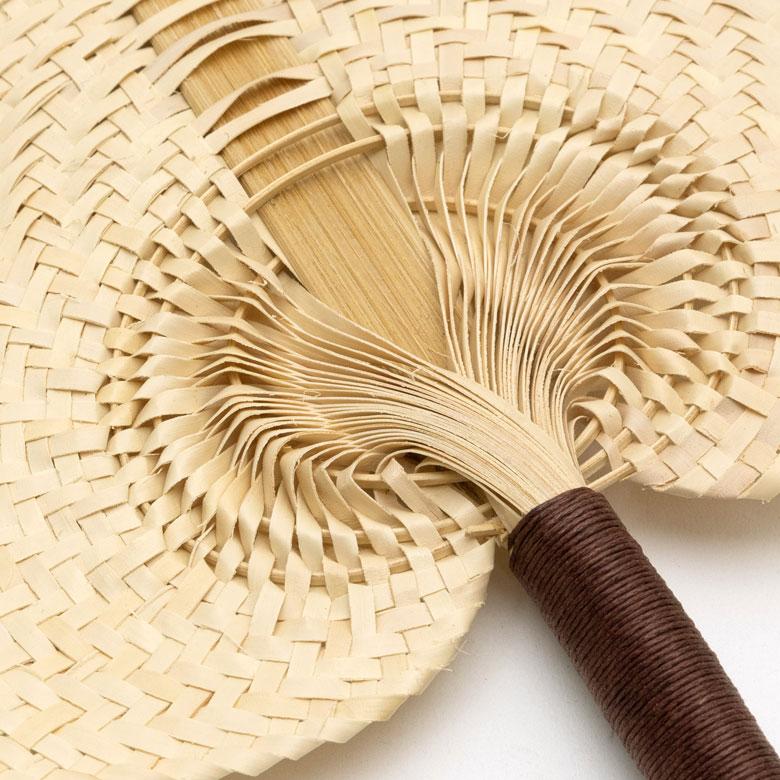 うちわ 団扇 扇子 せんす ロンタル 椰子製 ハンドメイド 約 W32×D2×H35 モダンアジアン ナチュラル ブラウン シンプル 13947 | ブランド登録なし | 04