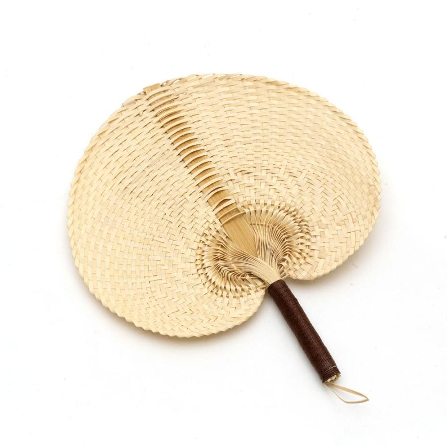 うちわ 団扇 扇子 せんす ロンタル 椰子製 ハンドメイド 約 W32×D2×H35 モダンアジアン ナチュラル ブラウン シンプル 13947 | ブランド登録なし | 22