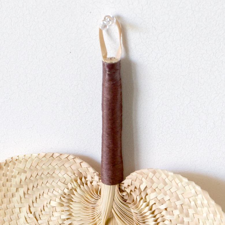 うちわ 団扇 扇子 せんす ロンタル 椰子製 ハンドメイド 約 W32×D2×H35 モダンアジアン ナチュラル ブラウン シンプル 13947 | ブランド登録なし | 06