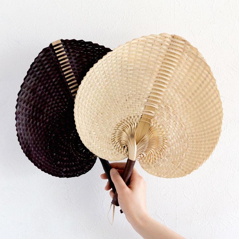 うちわ 団扇 扇子 せんす ロンタル 椰子製 ハンドメイド 約 W32×D2×H35 モダンアジアン ナチュラル ブラウン シンプル 13947 | ブランド登録なし | 09