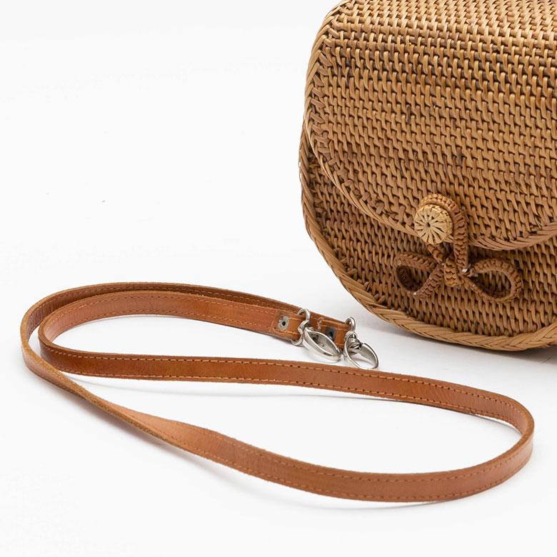 かごバッグ アタバッグ かご バッグ ハンドバッグ 約 W 15cm D 8cm H 16cm アタ 手提げ ショルダーバッグ レザー 革紐 2wayバッグ ショルダー 13949 | ブランド登録なし | 10