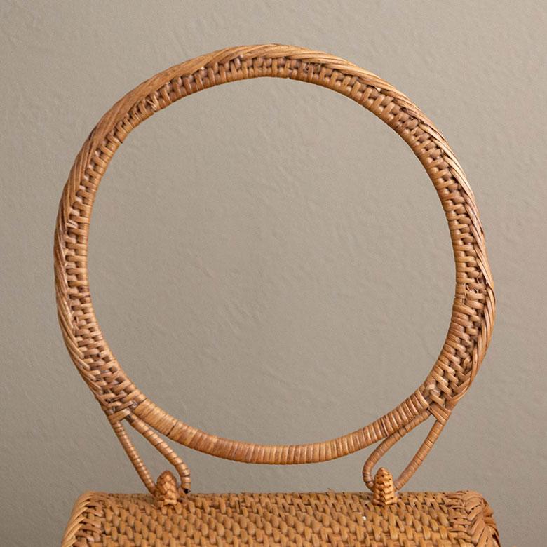 かごバッグ アタバッグ かご バッグ ハンドバッグ 約 W 15cm D 8cm H 16cm アタ 手提げ ショルダーバッグ レザー 革紐 2wayバッグ ショルダー 13949 | ブランド登録なし | 17