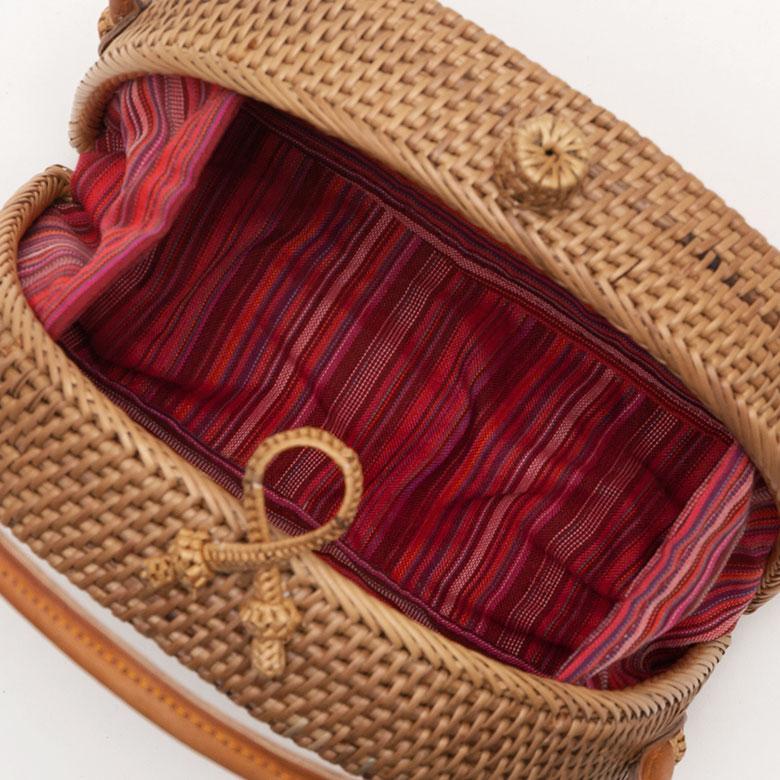 アタバッグ かごバッグ かご バッグ ハーフムーン 約 W 20cm D 9cm H 21cm アタ ハンドバッグ おでかけ 浴衣 和装 アジアン 雑貨 13950 | ブランド登録なし | 04