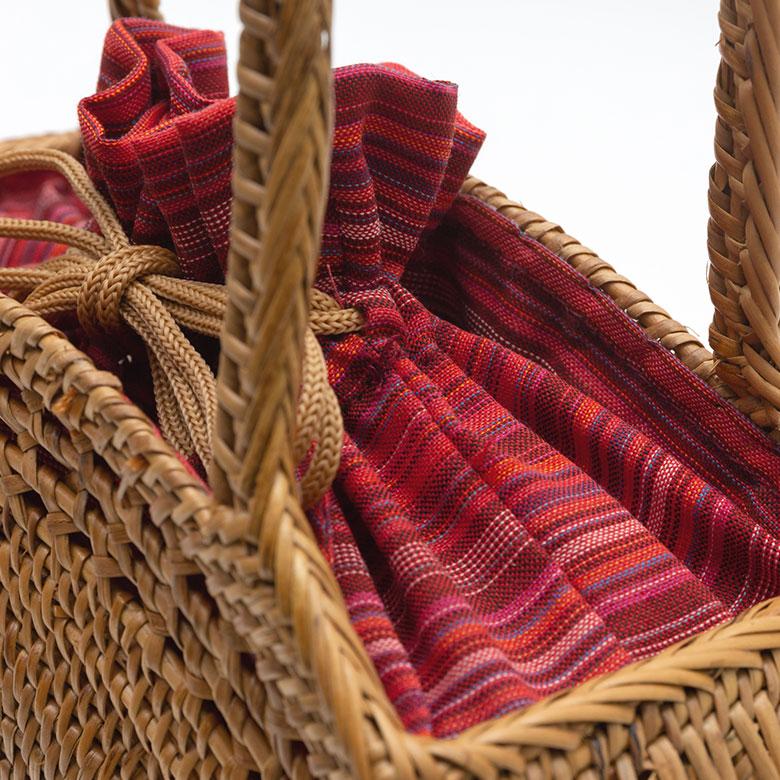 アタバッグ かごバッグ かご バッグ ラウンド 約 W 26cm D 10cm H 35cm アタ ハンドバッグ おでかけ 浴衣 和装 アジアン 雑貨 13952 | ブランド登録なし | 04