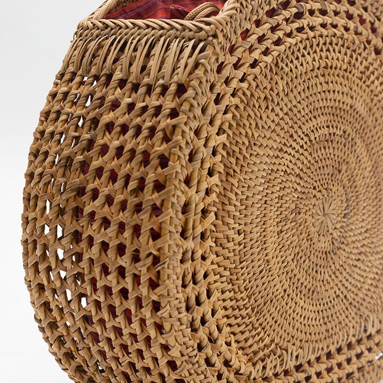 アタバッグ かごバッグ かご バッグ ラウンド 約 W 26cm D 10cm H 35cm アタ ハンドバッグ おでかけ 浴衣 和装 アジアン 雑貨 13952 | ブランド登録なし | 07