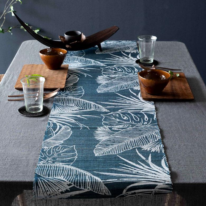 テーブルランナー ウォーターヒヤシンス製 コットン 天然素材 ハンドメイド カラフル 食卓布 クロス トロピカル モンステラ ハワイアン バナナリーフ 13954 | ELEMENTS（インテリア） | 11