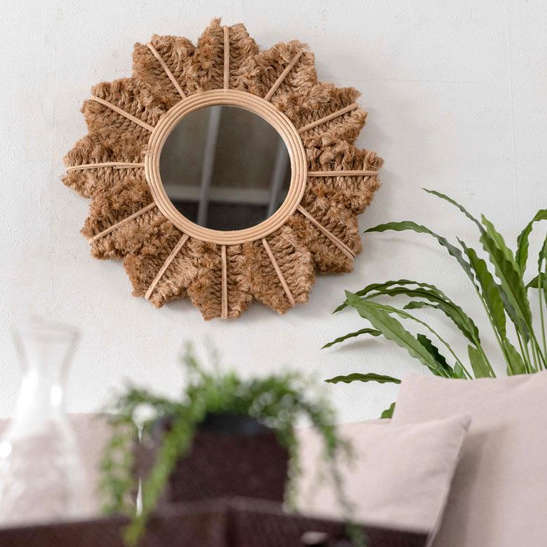 ミラー 鏡 壁掛け ラタン 麻 ロープ 約 直径 60cm 壁掛けミラー ウォールミラー 壁掛け鏡 デザインミラー ウォールデコレーション インテリア 13955 | ブランド登録なし | 04