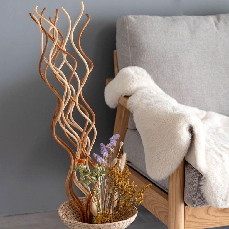 アートプランツ ラタン 籐 枝 フラワーアレンジメント インテリア アート ブランチ デコレーション スティック ウェーブ 装飾 ディスプレイ オブジェ 13956 | ブランド登録なし | 12