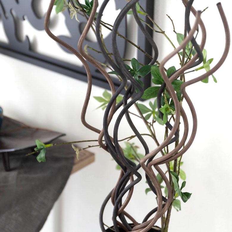 ラタン額縁　植物シルエット　アートプリント ラタン額縁 植物シルエット アートプリント
