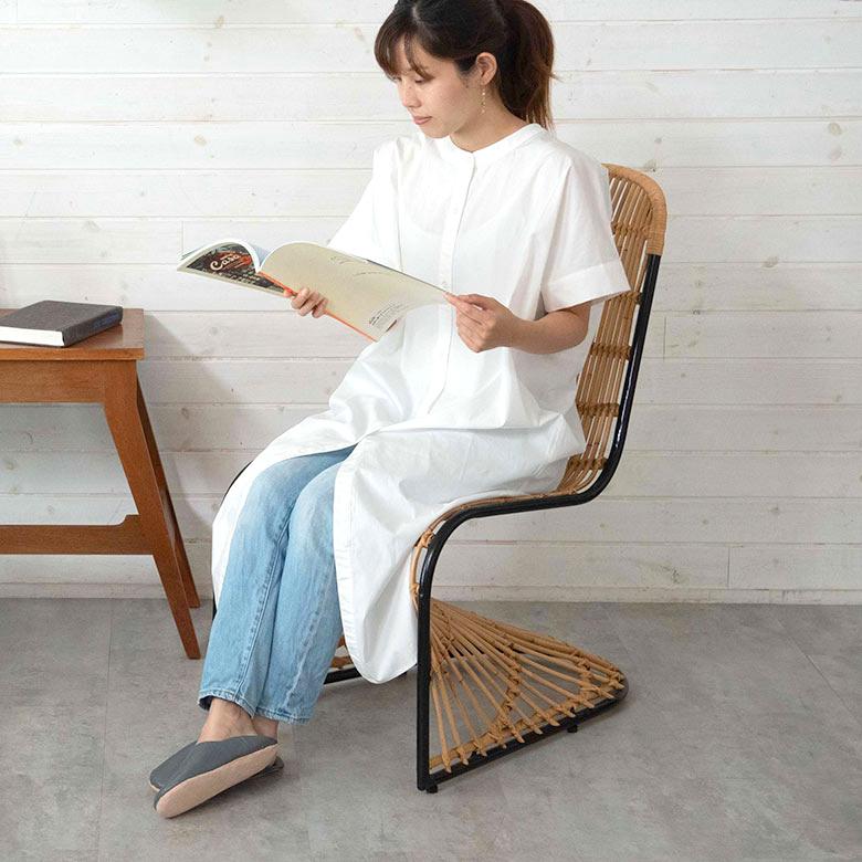 チェア ラタンチェア ラタン 籐 スチール 1脚 椅子 ダイニングチェア ラウンジチェア ロッキングチェア 一人用 店舗 家具 おしゃれ リゾート 13957 | ELEMENTS（インテリア） | 18