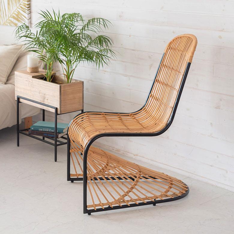 チェア ラタンチェア ラタン 籐 スチール 1脚 椅子 ダイニングチェア ラウンジチェア ロッキングチェア 一人用 店舗 家具 おしゃれ リゾート 13957 | ELEMENTS（インテリア） | 21
