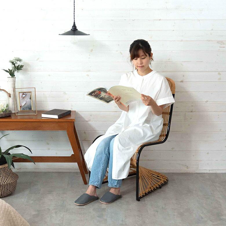 チェア ラタンチェア ラタン 籐 スチール 1脚 椅子 ダイニングチェア ラウンジチェア ロッキングチェア 一人用 店舗 家具 おしゃれ リゾート 13957 | ELEMENTS（インテリア） | 09