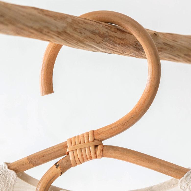 ラタンハンガーM 籐 ナチュラル ライトブラウン W40cm 大人用 タオルハンガー 衣類収納 ディスプレイ アジアン 13959 | ELEMENTS（インテリア） | 03