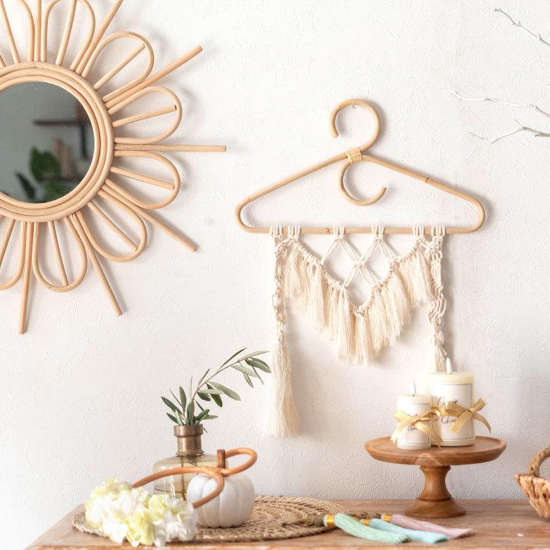 ラタンハンガーM 籐 ナチュラル ライトブラウン W40cm 大人用 タオルハンガー 衣類収納 ディスプレイ アジアン 13959 | ELEMENTS（インテリア） | 20