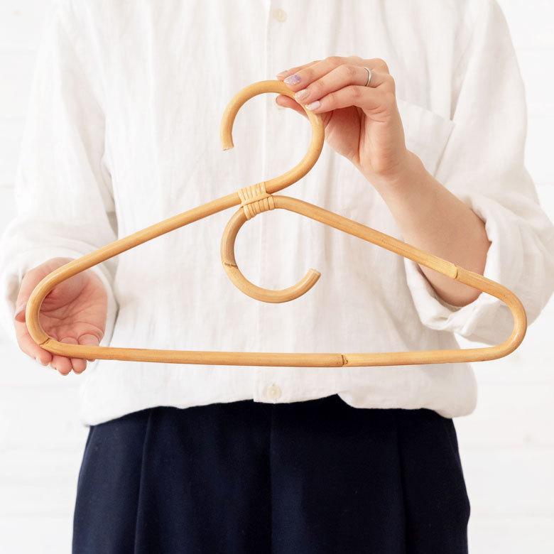 ラタンハンガーM 籐 ナチュラル ライトブラウン W40cm 大人用 タオルハンガー 衣類収納 ディスプレイ アジアン 13959 | ELEMENTS（インテリア） | 08