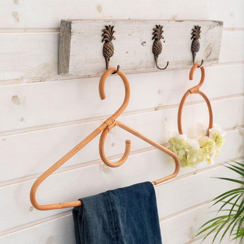 ラタンハンガーL 籐 ナチュラル ライトブラウン W46cm 大人用 タオルハンガー 衣類収納 ディスプレイ アジアン 13960 | ELEMENTS（インテリア） | 09