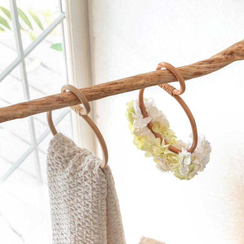 ラタンハンガー サークル 円形 籐 W15cm ループハンガー タオルハンガー 衣類収納 ディスプレイ アジアン 13961 | ELEMENTS（インテリア） | 10