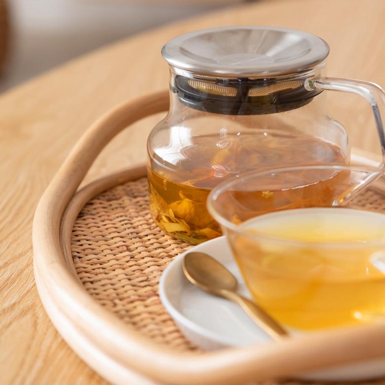 籐製 楕円形トレー 持ち手付き ELEMENTS（インテリア） トレイ オーバル ラタン 籐 お盆 トレー