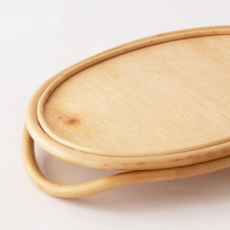 籐製 楕円形トレー 持ち手付き ELEMENTS（インテリア） トレイ オーバル ラタン 籐 お盆 トレー