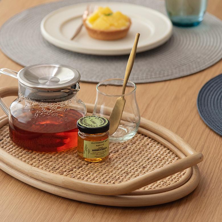 ELEMENTS トレイ オーバル ラタン 籐 お盆 トレー Sサイズ 小さい