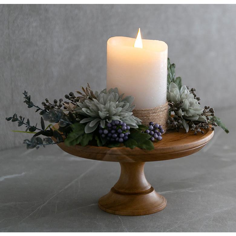 ケーキスタンド 木 木製 1段 Mサイズ 6号 直径 21cm ブラウン ケーキ トレー トレイ スタンド 台 タワー コンポート チークウッド アンティーク風 13967 | ELEMENTS（インテリア） | 06