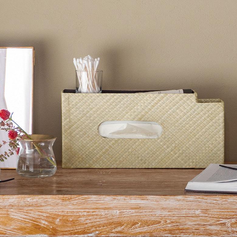 ティッシュケース 収納付き ティッシュ ボックス ケース カバー ホルダー おしゃれ 北欧 リゾート モダン エスニック 西海岸 落とし蓋  13971 | ELEMENTS（インテリア） | 12