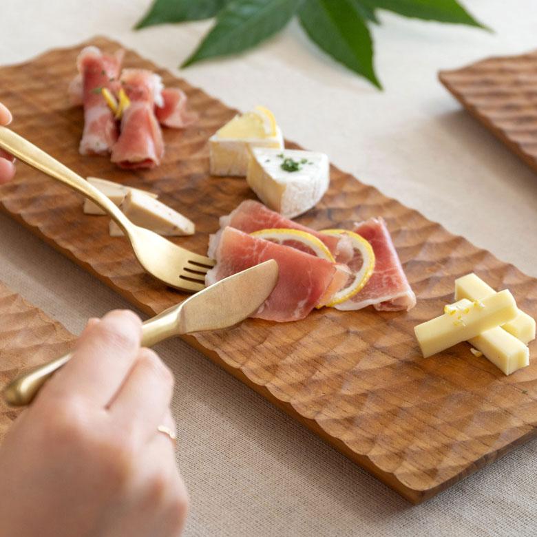 プレート 木製 チーク ウッド 約 Ｗ 40cm D 15cm × H 2cm お皿 長方形 長皿 TEAK WOOD カフェ 13972 | ELEMENTS（インテリア） | 10