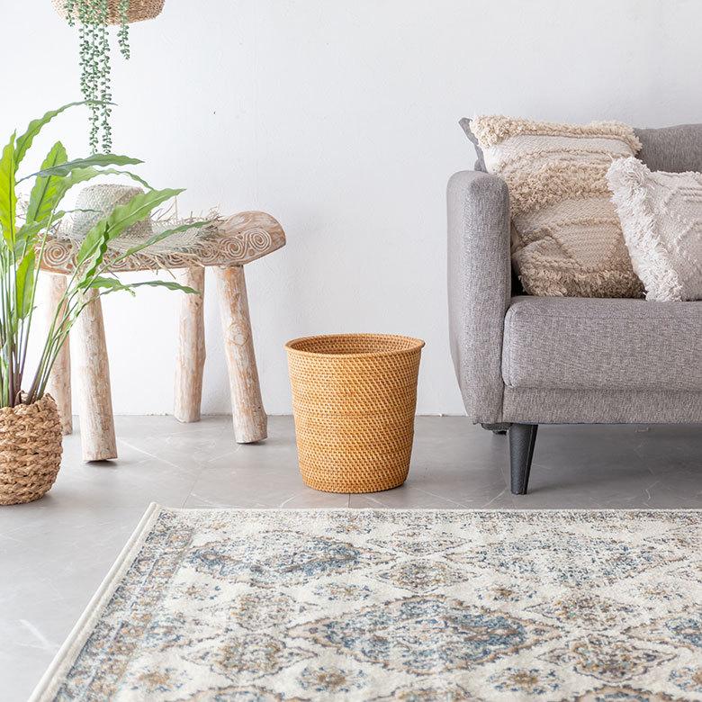 ゴミ箱 ダストボックス おしゃれ バスケット かご カゴ ラタン 籐 ホワイト ナチュラル 約 W 27.5cm D 27.5cm H 28cm 13976 プランターカバー 7号鉢 | ELEMENTS（インテリア） | 14