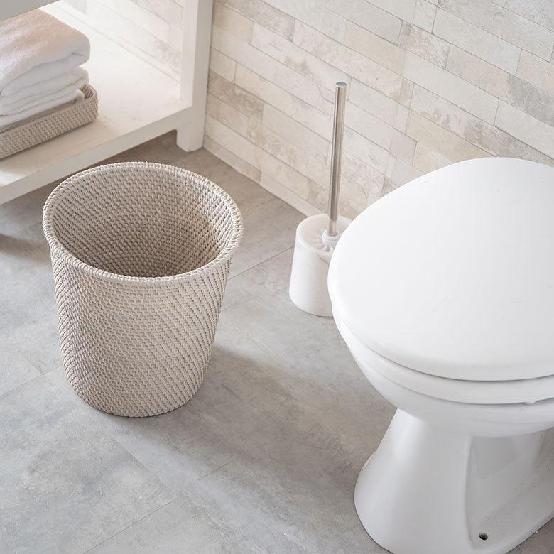 ゴミ箱 ダストボックス おしゃれ バスケット かご カゴ ラタン 籐 ホワイト ナチュラル 約 W 27.5cm D 27.5cm H 28cm 13976 プランターカバー 7号鉢 | ELEMENTS（インテリア） | 15