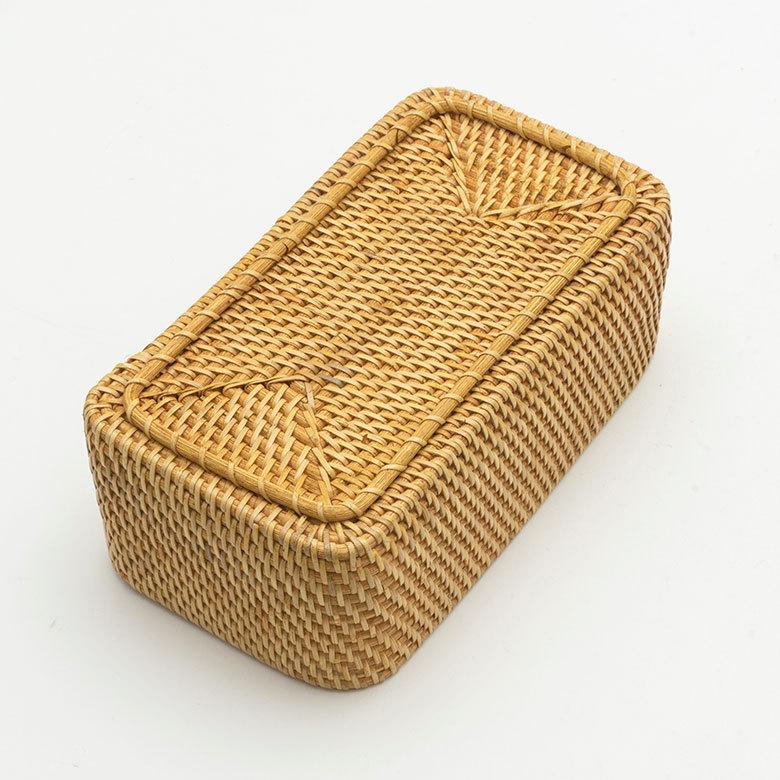 ティッシュケース ティッシュボックス おしゃれ 蓋付き ラタン 籐 ホワイト ナチュラル 約W26cm アジアン リゾート 北欧 13977 | ELEMENTS（インテリア） | 15
