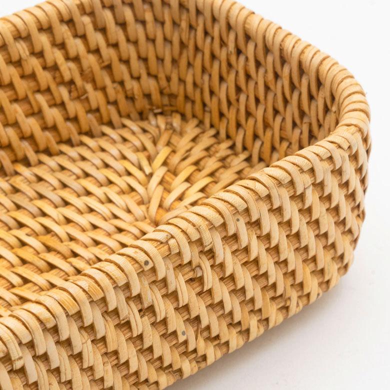 トレイ トレー 長方形 ボックス カトラリーケース ラタン 籐 ホワイト ナチュラル W約25.5cm アジアン リゾート テーブルコーディネート13978 | ELEMENTS（インテリア） | 03