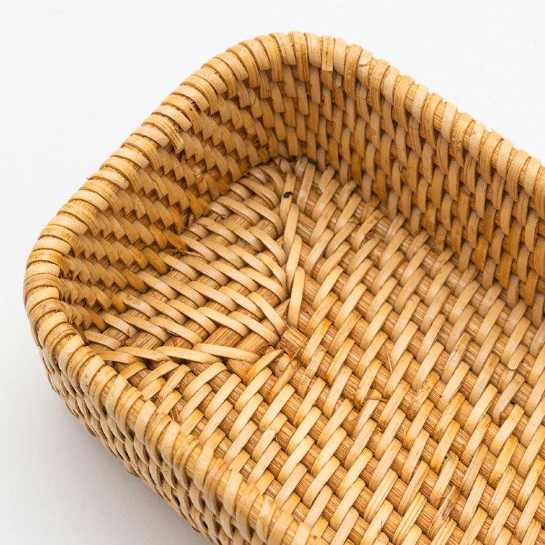 トレイ トレー 長方形 ボックス カトラリーケース ラタン 籐 ホワイト ナチュラル W約25.5cm アジアン リゾート テーブルコーディネート13978 | ELEMENTS（インテリア） | 06