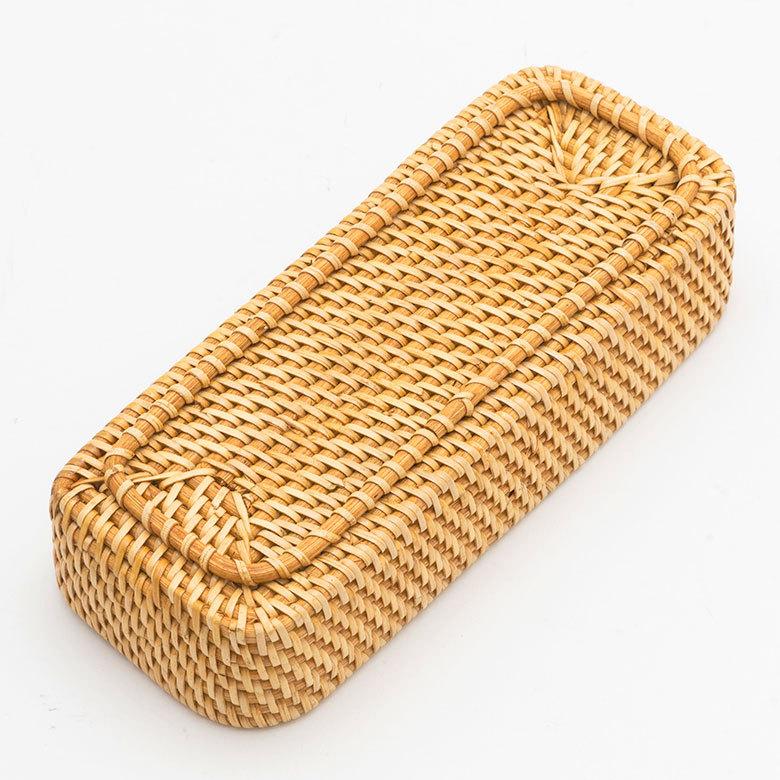 トレイ トレー 長方形 ボックス カトラリーケース ラタン 籐 ホワイト ナチュラル W約25.5cm アジアン リゾート テーブルコーディネート13978 | ELEMENTS（インテリア） | 08