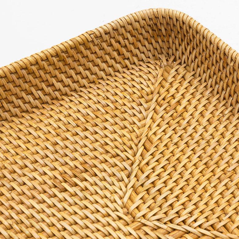 トレイ トレー 長方形 ボックス カトラリーケース ラタン 籐 ホワイト ナチュラル W約35cm アジアン リゾート テーブルコーディネート13979 | ELEMENTS（インテリア） | 03