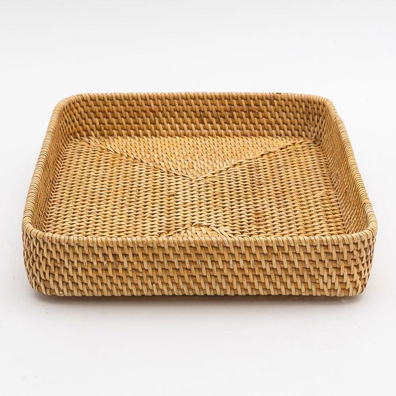 トレイ トレー 長方形 ボックス カトラリーケース ラタン 籐 ホワイト ナチュラル W約35cm アジアン リゾート テーブルコーディネート13979 | ELEMENTS（インテリア） | 16