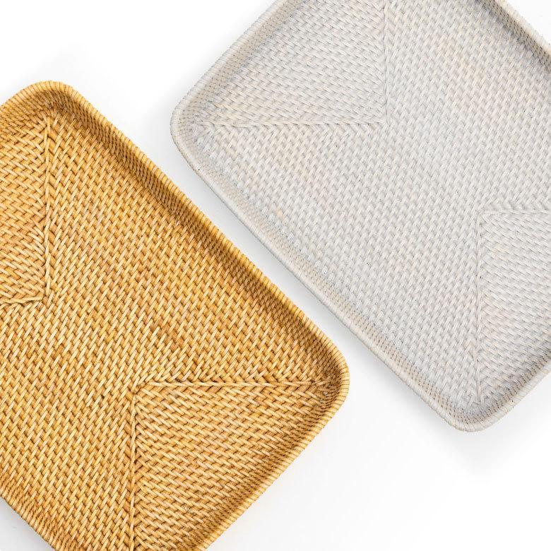 トレイ トレー 長方形 ボックス カトラリーケース ラタン 籐 ホワイト ナチュラル W約35cm アジアン リゾート テーブルコーディネート13979 | ELEMENTS（インテリア） | 04