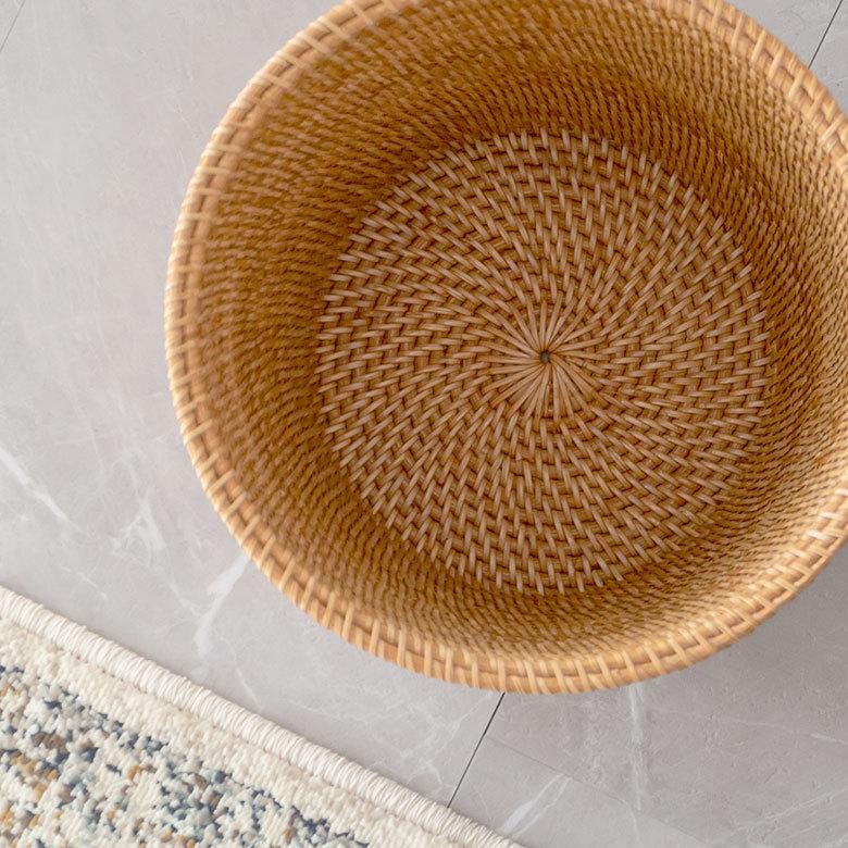 ゴミ箱 リング付き ダストボックス おしゃれ バスケット かご カゴ ラタン 籐 ホワイト ナチュラル 約 W約27.5cm プランターカバー 7号鉢 1397 | ELEMENTS（インテリア） | 18