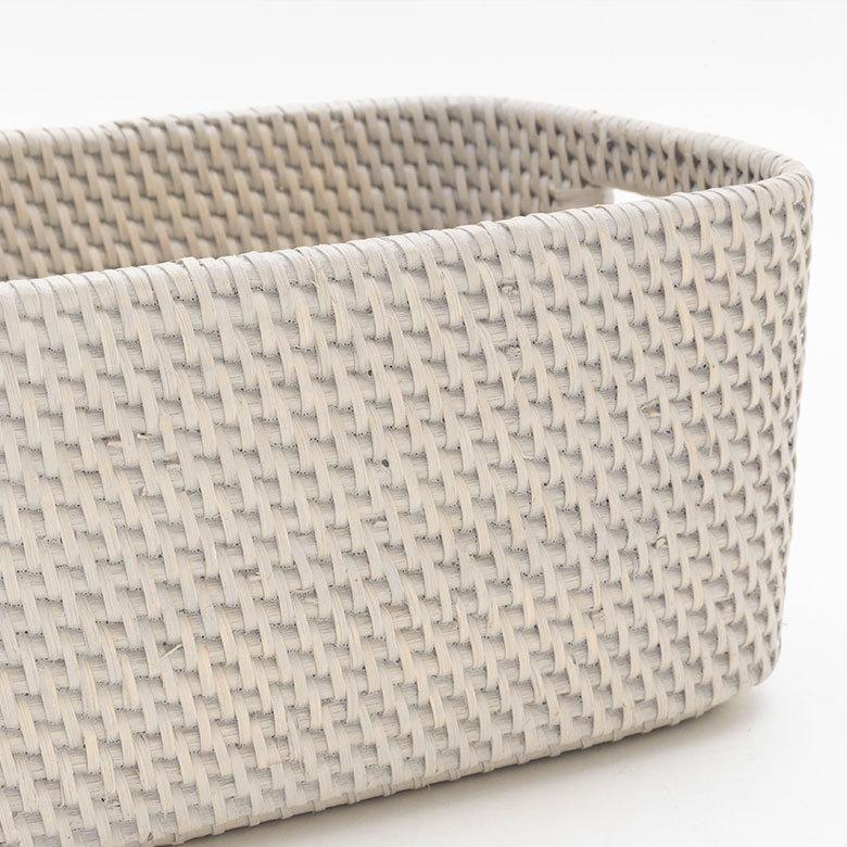 バスケット かご 深型 ケース 書籍 CD DVD ラタン 籐 ホワイト ナチュラル W約20cm アジアン リゾート テーブルコーディネート13980 | ELEMENTS（インテリア） | 17