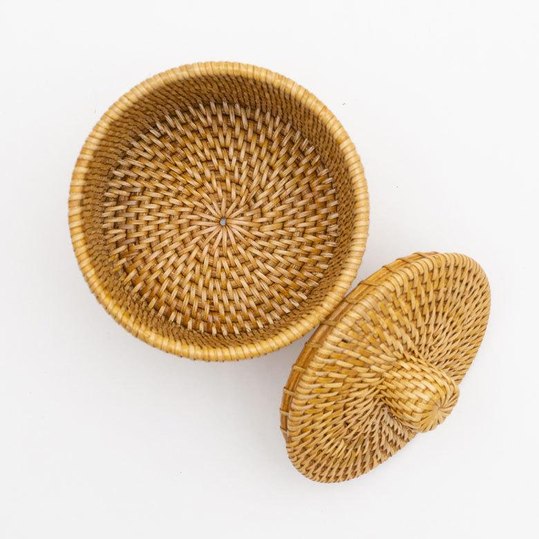 トイレットペーパーケース かご 籠 カゴ ボックス ケース ラタン 籐 ホワイト ナチュラル 約 W 14cm D 14cm H 15.5cm 13981 | ELEMENTS（インテリア） | 12