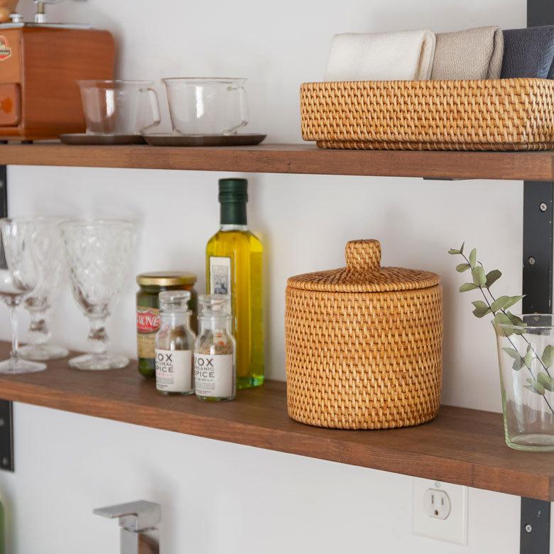 トイレットペーパーケース かご 籠 カゴ ボックス ケース ラタン 籐 ホワイト ナチュラル 約 W 14cm D 14cm H 15.5cm 13981 | ELEMENTS（インテリア） | 16