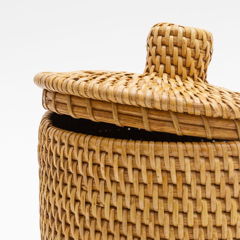 トイレットペーパーケース かご 籠 カゴ ボックス ケース ラタン 籐 ホワイト ナチュラル 約 W 14cm D 14cm H 15.5cm 13981 | ELEMENTS（インテリア） | 19