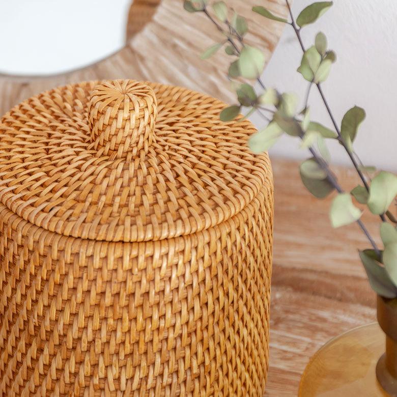 トイレットペーパーケース かご 籠 カゴ ボックス ケース ラタン 籐 ホワイト ナチュラル 約 W 14cm D 14cm H 15.5cm 13981 | ELEMENTS（インテリア） | 05