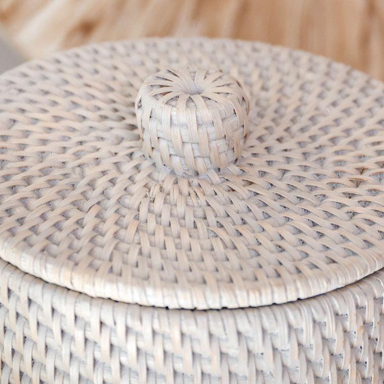 トイレットペーパーケース かご 籠 カゴ ボックス ケース ラタン 籐 ホワイト ナチュラル 約 W 14cm D 14cm H 15.5cm 13981 | ELEMENTS（インテリア） | 11