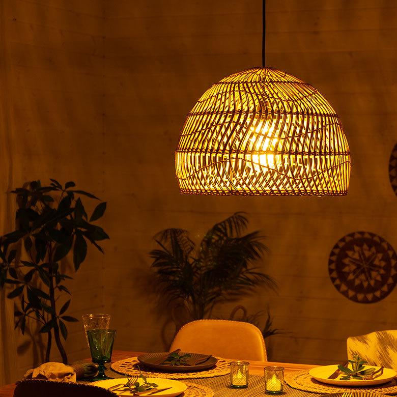 ペンダントライト ランプシェード ラタン 籐 1灯 口金26 60W LED ペンダントライト ランプシェード ラタン 籐 1灯 口金26 60W LED